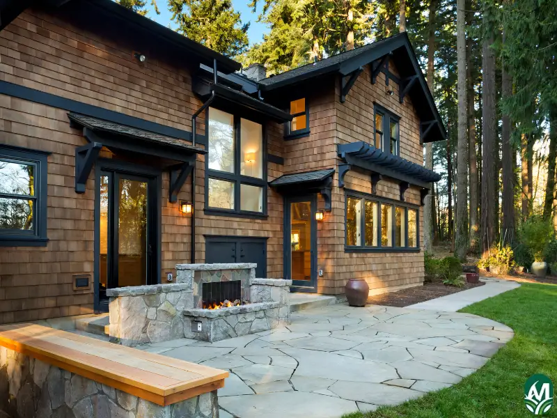 the best contrete contractors Durham NC prefers install modern outdoor fireplaces as shown here.