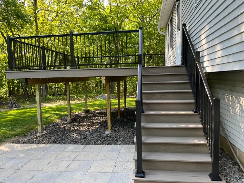 Deck and stairs for elevated outdoor living