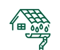 a graphic of a house with rain falling into the gutters