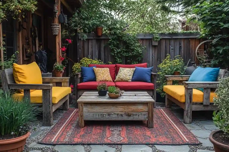 repurposed furniture patio design