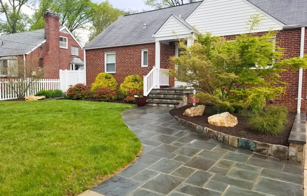 Stone walkway and residential hardscaping design